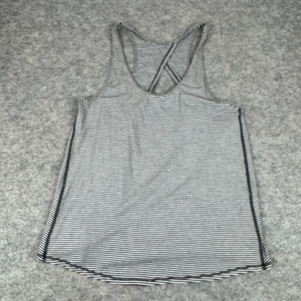 Lululemon All Tied Up Tank Scoop Mini Pop Stripe Black White Womens 6